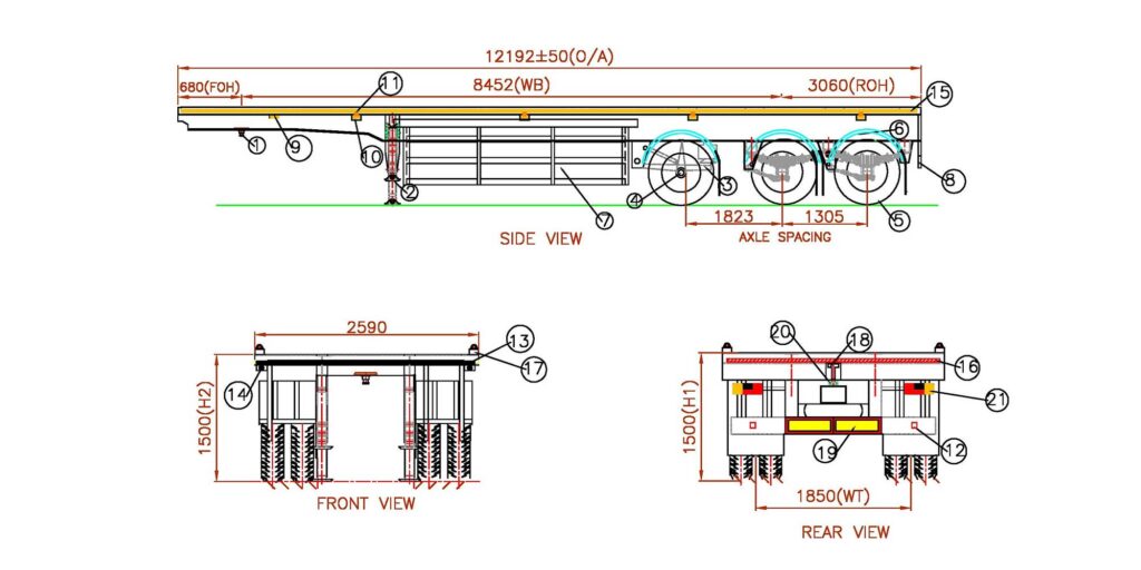 Tridem Axle 40ft Flatbed Trailer (GVW 52 Tons) Jain Automart